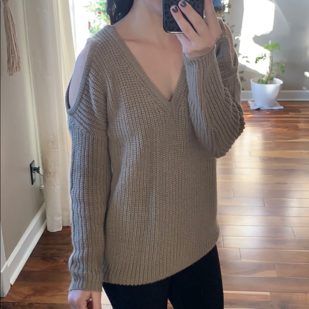 Cold shoulder sweater